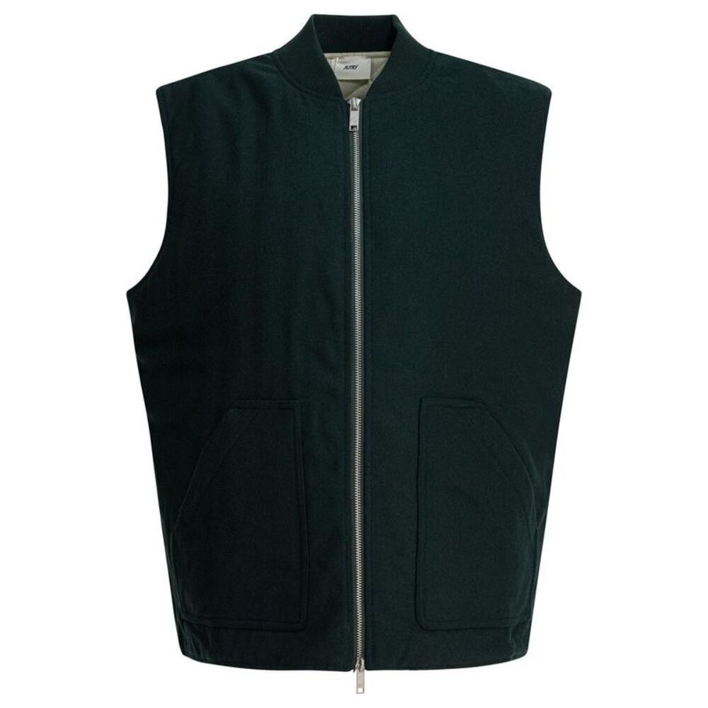 AUTRY Men's Quilted Lined Bomber Vest Men GREEN Outerwear
